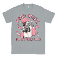 Heather Grey dead inside but it's valentine's Classic Tee - MaliasSmallBusiness