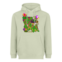Matcha Louisiana Map Mardi Gras Heavyweight Hoodie - HowdyJamesFarm