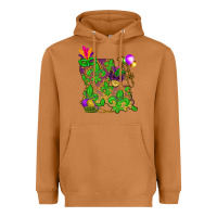 Meerkat Louisiana Map Mardi Gras Heavyweight Hoodie - HowdyJamesFarm