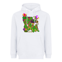 White Louisiana Map Mardi Gras Heavyweight Hoodie - HowdyJamesFarm