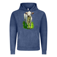 Vintage Denim Charolais Heifer Vintage Hoodie - LillyAllenDesigns