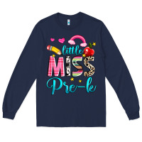 Navy little miss pre k Long Sleeve Tee - NancyCooperArtShop