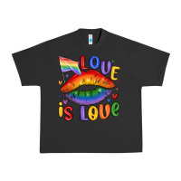 Pigment Black love is love lips Urban Heavy Tee - MaliasSmallBusiness