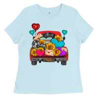 Baby Blue western truck with heart Ladies Tee - HRA Design Shop