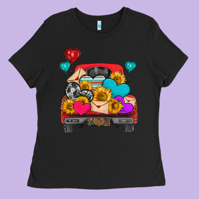 Western Truck With Heart Ladies Tee Designed By Hra Design Shop