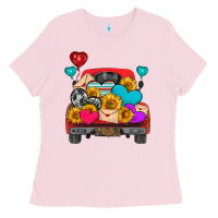 Bubblegum Pink western truck with heart Ladies Tee - HRA Design Shop