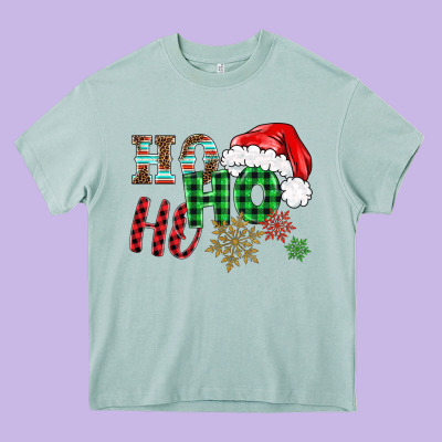 Ho Ho Ho Christmas Heavy Core Tee Designed By Barkaloodesign