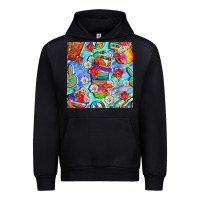 Black hippie coffee cups and flowers and peace seamless pattern bbs Urban Hoodie - BundleAndBundleShop