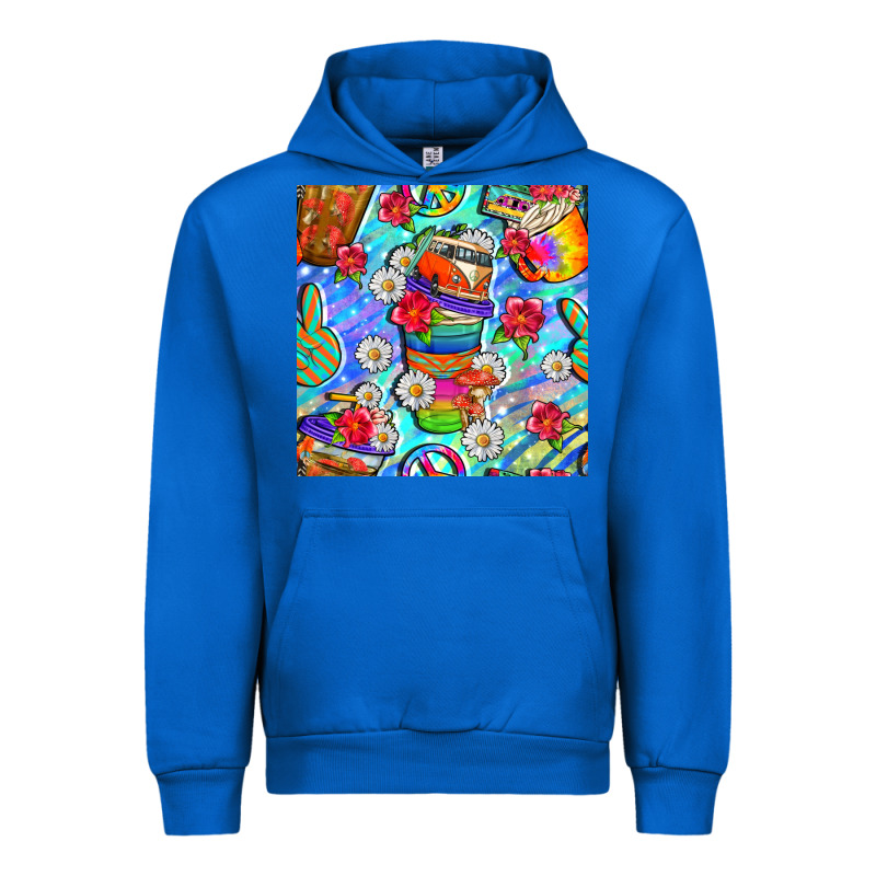 Hippie Coffee Cups And Flowers And Peace Seamless Pattern Bbs Urban Hoodie by BundleAndBundleShop | Teevron