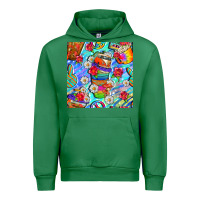 Emerald hippie coffee cups and flowers and peace seamless pattern bbs Urban Hoodie - BundleAndBundleShop