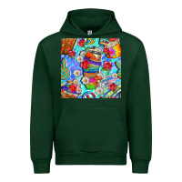 Forest Green hippie coffee cups and flowers and peace seamless pattern bbs Urban Hoodie - BundleAndBundleShop