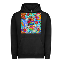 Pigment Black hippie coffee cups and flowers and peace seamless pattern bbs Urban Hoodie - BundleAndBundleShop