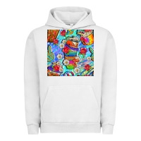 Pigment Lunar Rock hippie coffee cups and flowers and peace seamless pattern bbs Urban Hoodie - BundleAndBundleShop
