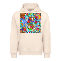 Sandshell hippie coffee cups and flowers and peace seamless pattern bbs Urban Hoodie - BundleAndBundleShop