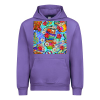 Tulip hippie coffee cups and flowers and peace seamless pattern bbs Urban Hoodie - BundleAndBundleShop