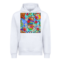 White hippie coffee cups and flowers and peace seamless pattern bbs Urban Hoodie - BundleAndBundleShop
