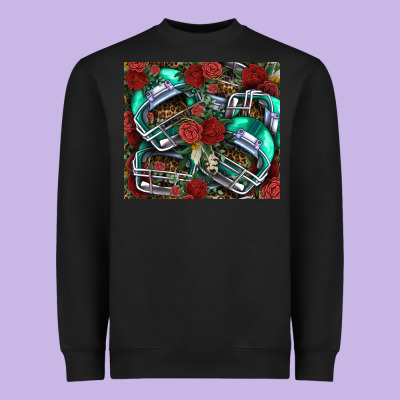 Floral American Football  Helmet Heavyweight Sweatshirt Designed By Nancycooperartshop