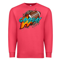 Game Day Leopard Fire And Ball Premium Sweatshirt | Teevron