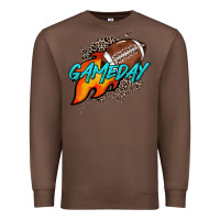Chestnut Game day leopard fire and ball Premium Sweatshirt - HowdyJamesFarm