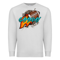Dove Grey Game day leopard fire and ball Premium Sweatshirt - HowdyJamesFarm