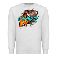 Oatmeal Heather Game day leopard fire and ball Premium Sweatshirt - HowdyJamesFarm