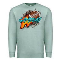 Seafoam Game day leopard fire and ball Premium Sweatshirt - HowdyJamesFarm