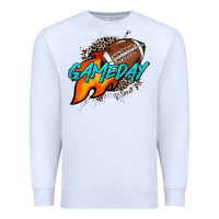 White Game day leopard fire and ball Premium Sweatshirt - HowdyJamesFarm