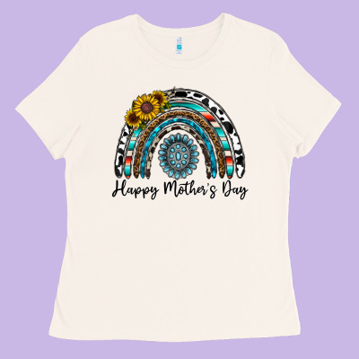 Happy Mother's Day Rainbow Ladies Tee Designed By Cowhidedigitalart