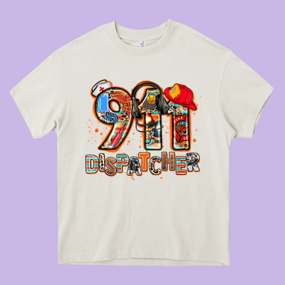 911 Dispatcher Heavy Core Tee Designed By Adodesignshop
