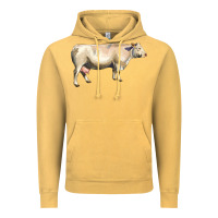 Vintage Mustard charolais cattle Vintage Hoodie - LillyAllenDesigns