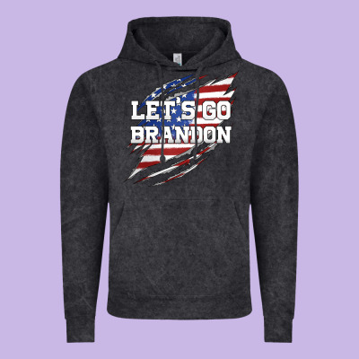 Let's Go Brandon Ripped Cloth With American Flag Vintage Hoodie Designed By Jasminsmagicworld