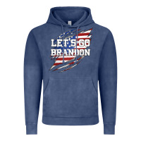 Vintage Denim Let's Go Brandon Ripped Cloth with American Flag Vintage Hoodie - Jasminsmagicworld