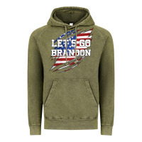 Vintage Olive Let's Go Brandon Ripped Cloth with American Flag Vintage Hoodie - Jasminsmagicworld