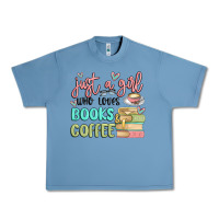 Pebble Blue just a girl who loves books and coffee Urban Heavy Tee - MaliasSmallBusiness