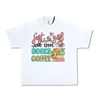 White just a girl who loves books and coffee Urban Heavy Tee - MaliasSmallBusiness