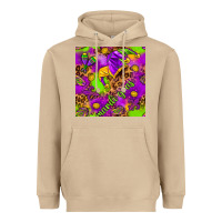 Mushroom Mardi Gras and jester hat seamless pattern Heavyweight Hoodie - HowdyJamesFarm