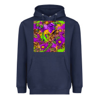 Navy Mardi Gras and jester hat seamless pattern Heavyweight Hoodie - HowdyJamesFarm