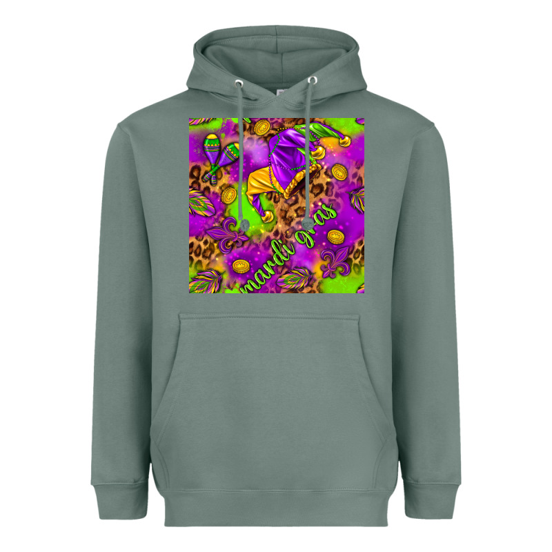 Mardi Gras And Jester Hat Seamless Pattern Heavyweight Hoodie by HowdyJamesFarm | Teevron