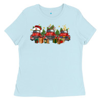 Baby Blue christmas trucks Ladies Tee - FaDigitalArtStudio