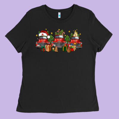 Christmas Trucks Ladies Tee Designed By Fadigitalartstudio