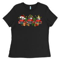 Black christmas trucks Ladies Tee - FaDigitalArtStudio