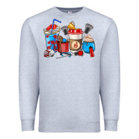 Heather Grey Lacrosse coffee cups Premium Sweatshirt - HowdyJamesFarm