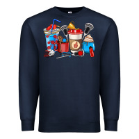 Navy Lacrosse coffee cups Premium Sweatshirt - HowdyJamesFarm
