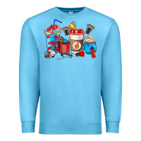 Ocean Blue Lacrosse coffee cups Premium Sweatshirt - HowdyJamesFarm
