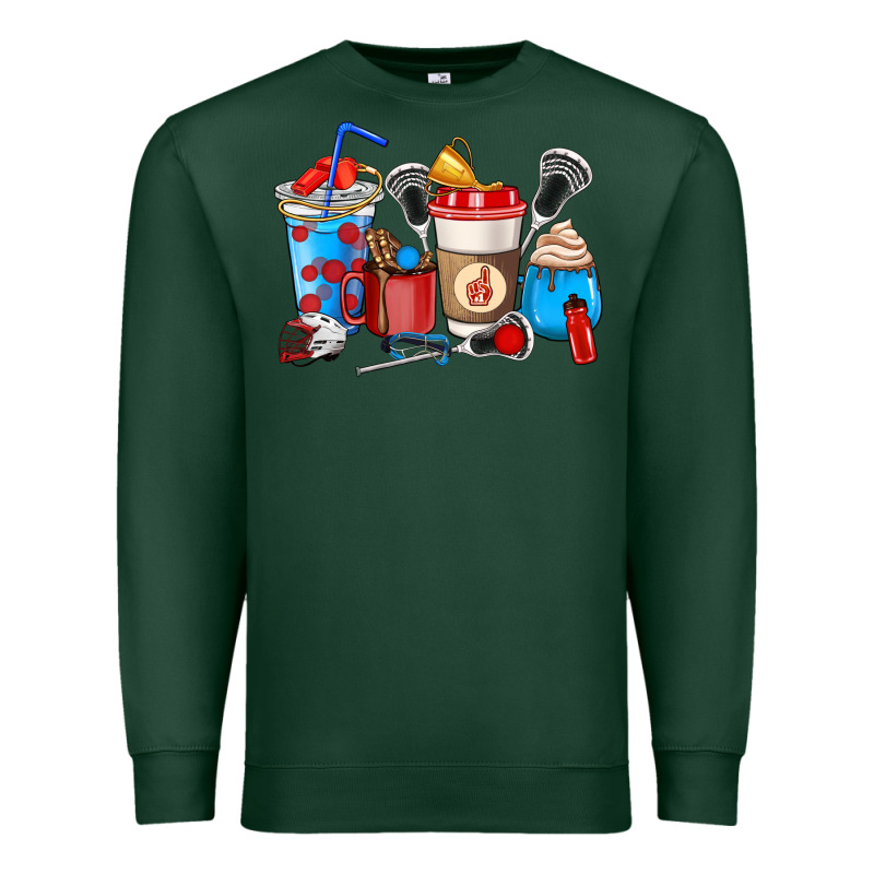 Lacrosse Coffee Cups Premium Sweatshirt by HowdyJamesFarm | Teevron