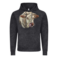 Vintage Black Charolais Cattle Face Vintage Hoodie - LillyAllenDesigns