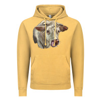 Vintage Mustard Charolais Cattle Face Vintage Hoodie - LillyAllenDesigns
