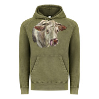 Vintage Olive Charolais Cattle Face Vintage Hoodie - LillyAllenDesigns