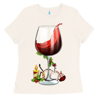Bone christmas wine glass Ladies Tee - FaDigitalArtStudio