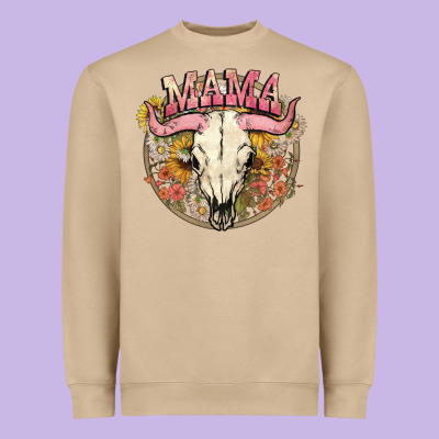 Bullskull Mama Heavyweight Sweatshirt Designed By Nancycooperartshop